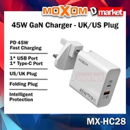 Moxom MX-HC28 45W Charger Adaptor 45W Fast Charging Charger Adapter US UK Plug Moxom Charger Wall Ch