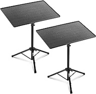 Pyle Universal Laptop Projector Tripod Stand - 2 Pcs Computer, Book, DJ Equipment Holder Mount Height Adjustable Up to 50 Inches w/ 20'' x 16'' Plate Size - Perfect for Stage or Studio Use PLPTS3X2