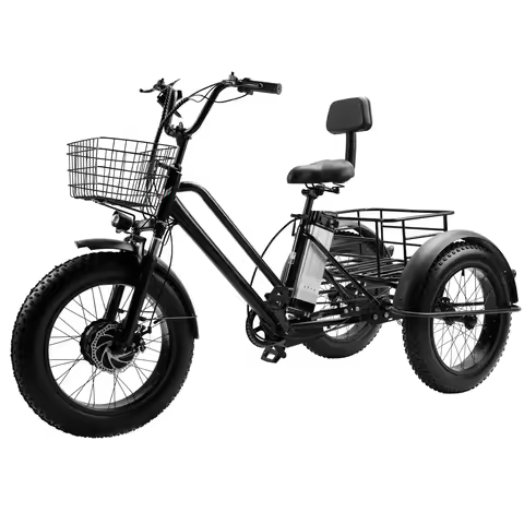 Artudatech 500W 48V 13A Electric Snow Tricycle 3 wheel e-bike 4.0 Fat Tire Tricycle