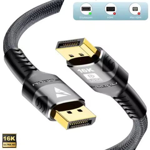 16K DP 2.1 8K@120Hz 4K@240Hz 32Gbps HDR Video Audio Displayport Cable Display Port for Laptop TV Xbo