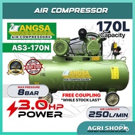 Agrishop ANGSA AS3-170N 3HP x 170 Liter Belt Driven Air Compressor (TAIWAN)