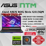 #RG241 USED ASUS ROG Strix G513QM AMD R9 RYZEN 9 5900HX 16G 512GB SSD NVIDIA RTX3060 Gaming Laptop 4