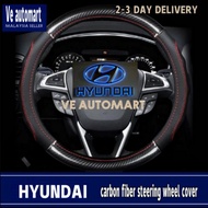 Vemart hyundai Steering wheel cover carbon fiber leather accessories tucson santafe elantra matrix