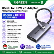 UGREEN USB C to HDMI 2.1 Adapter 8K60Hz,4K240/120Hz,1440P144Hz Thunderbolt 5 4 3 Type C HDR Cable Co