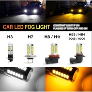 1PC Car Led h3 h7 h11 9005 9006 Headlight Front Fog Strobe Flash Light Dual Color Perodua Proton Per