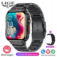 LIGE Jam Tangan Pintar Pria Asli Panggilan Bluetooth Anti Air Olahraga Pelacak Kebugaran Smartwatch