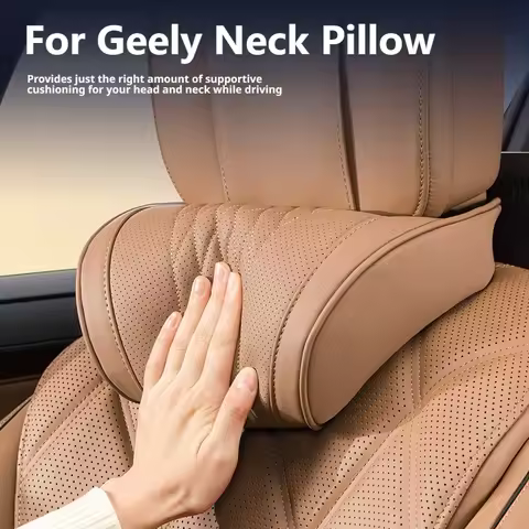 Luxury Nappa Leather Latex Car Neck Pillow For Geely Coolray Emgrand Monjaro Okavango Starray EM-i E