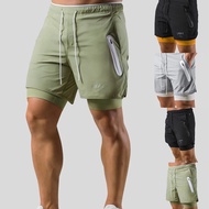 Men's 2 In1 Gym Shorts Men with Pockets 7 inch Workout Shorts Men Running Shorts with Liner