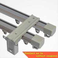 Ouxuan Curtain Rod Track Curtain Slide Single Track Top Mounted Double Track Slide Rail with Hooks Side Mounted Curtain