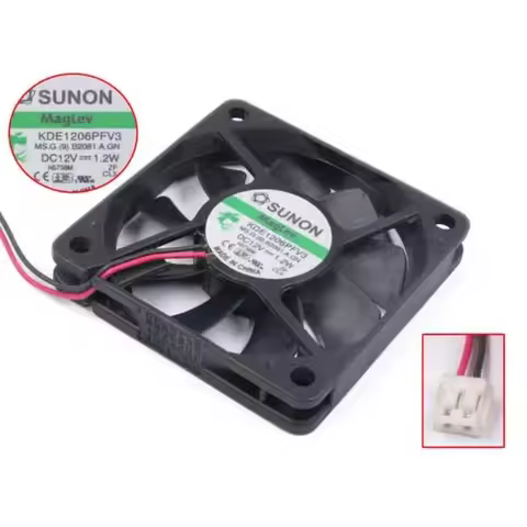 SUNON KDE1206PFV3 MS.G.(9).A.GN DC 12V 1.2W 60x60x10mm Server Cooling Fan