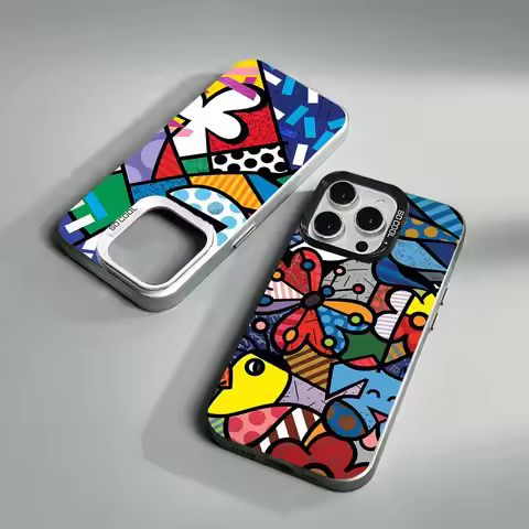 Art R-Romero Britto Phone Case For IPhone 16 15 14 13 12 11 17 Pro MAX Plus Pro Matte Shockproof Cov