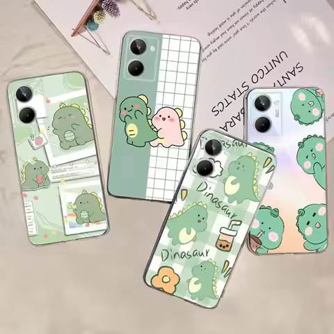 Dinosaur Pattern Case For Realme 10 Pro Plus Phone Cover Shockproof Housing For Oppo Realme 10 Pro+ 