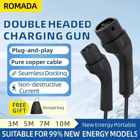 ROMADA 3 Phase 16A EV Charging Cable Type2 to Type2 IEC 62196 for EV Charging Station Extension 11KW