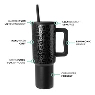 Ready Stock 40oz 304 stainless steel insulated cup 1200ml large capacity straw handle car cup beer c