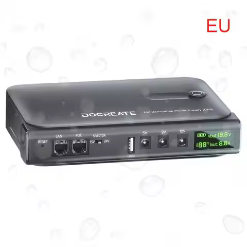 UPS Uninterruptible Power Support 5V/9V/12V Backup Battery Power Supply for Router/Modem/Security Ca