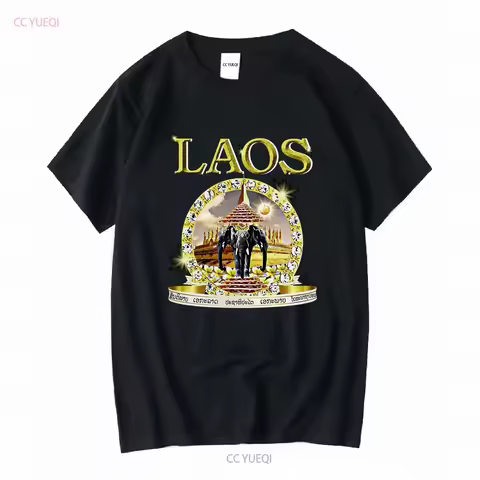 Laos T Shirt Three Headed Elephant Erawan Laotian Lao Clothing long or short sleeves vintage Washed 