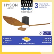 ALASKA Hyson 46" 52" 3 Blade Hugger Ceiling Fan With 20 Watt Samsung LED