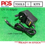 AC/DC Adapter 12V 1A 3-pin UK Plug AC to DC 5.5mm*2.5mm Power Supply/Adapter