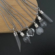 DIY Water Drop Openable Chain Necklace Unisex Crystal Perfume Bottle Blood Vial Pendant Choker Jewel