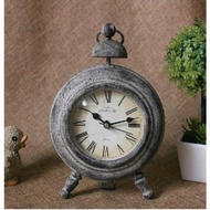 🔥Retro Clock Featured Small Clock Distressed Iron Antique Style Clock the Grandfather Clock Antique 