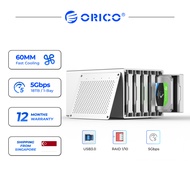 ORICO 5 Bay Hard Drive Docking Station Aluminum USB3.0 to SATA Multi-bay Hard Drive Enclosure with Bracket for 2.5 3.5 inch SSD HDD Case Screws Mounting Support 4 x 16TB (WS500)