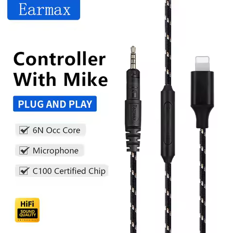 For Audio Technica ATH-M50X M40X M70X M60X HD598 HD560S HD400pro Earphones Replaceable Lightning to 