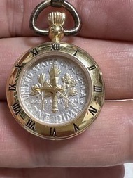 瑞士原廠Coinwatch 美國硬幣懷錶 包金電子懷錶