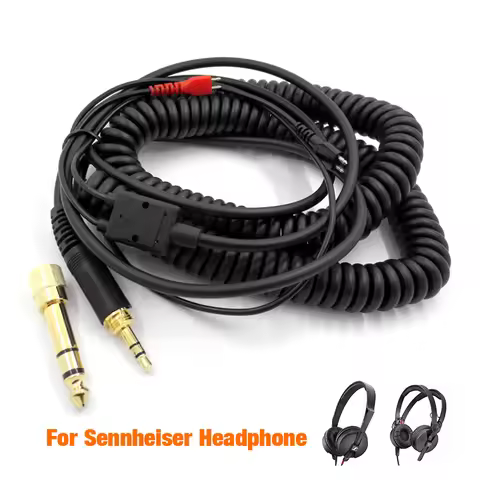 Gold Plated Poyatu Spring Relief Coiled Headphone Cable for Sennheiser HD25 HD25-1 HD25-1 II HD25-C 