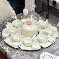 New Style Light Luxury Ceramic Tableware Full Set Chinese New Year Dish Set High-value Bowl Plate Se