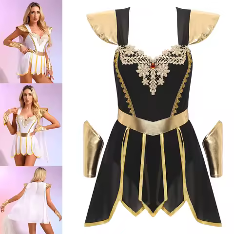 Womens Ancient Roman Toga Costume Greek Goddesses Mythology Bodysuit Skirt Toga Athena Roman Princes