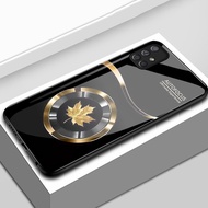 Casing hp For Samsung A71 4G A71 5G Case Maple Pattern Casing HP Case Hard Glass Silicone Softcase H