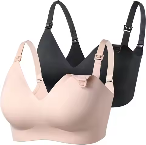 Momcozy Seamless Ultra Comfortable Nursing Bra Natural Shape Sleep Bra Breathable Nylon Ice Silk Spr