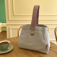 Korean Chic Canvas Bento Bag Small Tote Bag Fashion Lunch Box Bag Women's Handbag