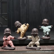 Iwishan Purple Sand Kung Fu Kid Little Monk Tathagata Tea Pet Tea Play Home Decoration Tea Table wit