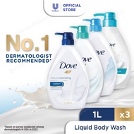 [Bundle of 3] Dove Body Wash 1L