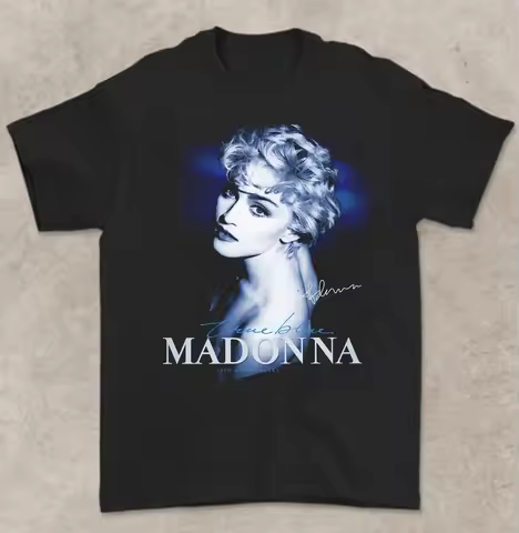 Vtg Madonna True Blue 35th Anniversary Black Unisex T Shirt S to 3XL Gift Fans