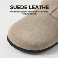 UTUNE Retro Lazy Suede Half Slippers Women's New Thick Bottom Belt Buckle Adjustable Shoes