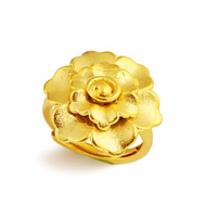 Fine Frosted Gold-Plated Ring Ladies Sand Gold Fake Gold Flower Sandblasted Velvet Sand Ring Female/