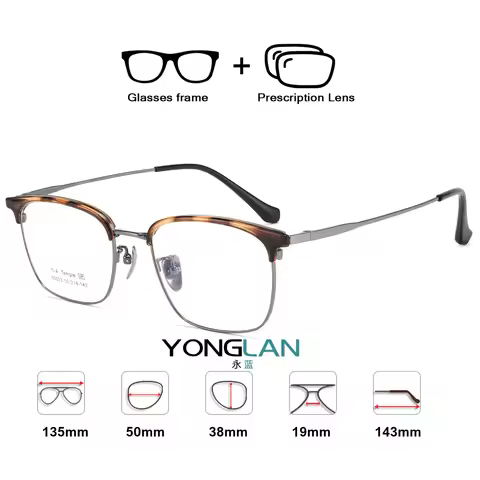 RT90-Titanium Progressive Prescription Glasses Men Women Square Anti Blue Light Photochromic Eyewear