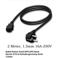 Power Cord Cable Ups Apc Rack server C13 to Schuko Germany 2 Mtr 1.5mm