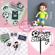 💯Readystock🇲🇾 Cake Decoration Football Topper 🇲🇾Hiasan kek bola sepak亚克力足球生日蛋糕装饰摆件
