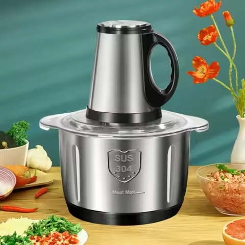 3-Speed Electric Meat Grinder, Stainless Steel Food Chopper for Household Kitchen Vegetable Nut Blen