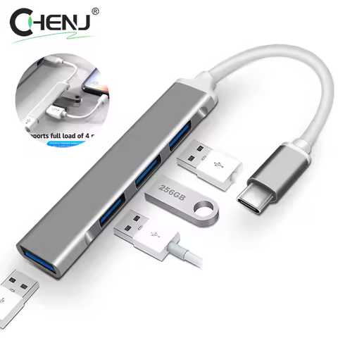 4Port USB 3.0 Hub USB Hub High Speed Type C Splitter 5Gbps For PC Computer Accessories Multiport HUB