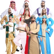 ☁Dubai Abaya Turkey Kostum Arab Halloween lelaki dan wanita dewasa cos prom pakaian Dubai Timur Tengah jubah gembala♝