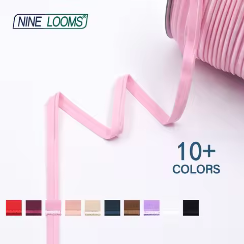 NINE LOOMS Nylon Elastics 3/8" 10mm Piping Band Rope Bias Tape Welting Cord Lingerie Underwear Beddi