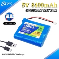 5V 8400mAh Type-C Rechargeable 18650 Lithium Battery Pack Solar Light Battery with BMS Protection Bo