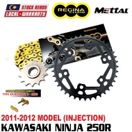 KAWASAKI NINJA 250R Full Set Regina Chain 520 Metal Sprocket Kit Black Rear Sprocket Sets