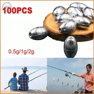 [LS] 100pcs Olive Shape Fishing Lead Weight Sinker Fall Additional Weight Sinker Fish Tackle Accesso