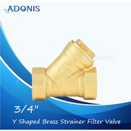 3/4" BSPP Female Thread Y Shaped Brass Strainer Filter Valve Connector By Adonis