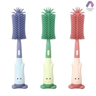 Cross-border milk bottle brush baby silicone bottle brush cleaning brush straw nipple brush set blue